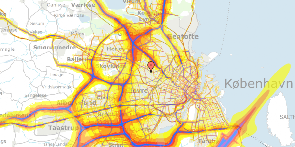 Trafikstøjkort på Højstrupvej 96, 2700 Brønshøj