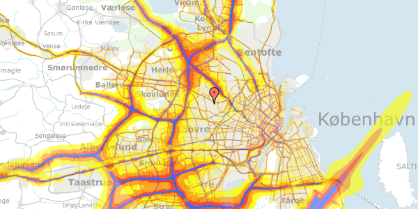 Trafikstøjkort på Højstrupvej 100, 2700 Brønshøj