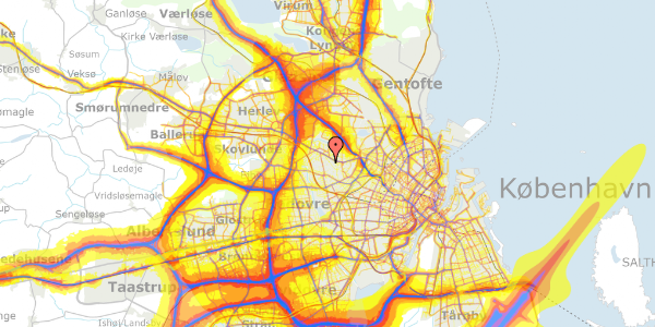 Trafikstøjkort på Højstrupvej 106, 2700 Brønshøj