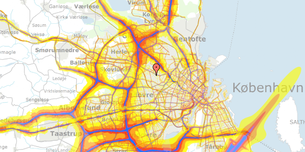 Trafikstøjkort på Højstrupvej 108, 2700 Brønshøj