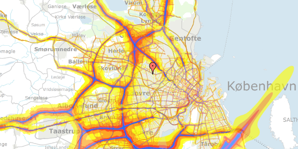 Trafikstøjkort på Højstrupvej 110, 2700 Brønshøj