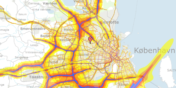 Trafikstøjkort på Højstrupvej 125, 2700 Brønshøj