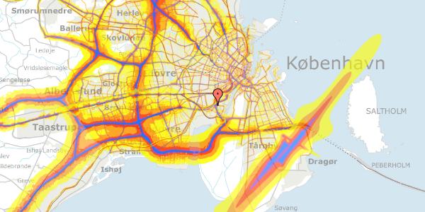 Trafikstøjkort på Hørdumsgade 29, st. th, 2450 København SV