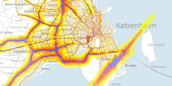 Trafikstøjkort på Hørdumsgade 39, st. tv, 2450 København SV