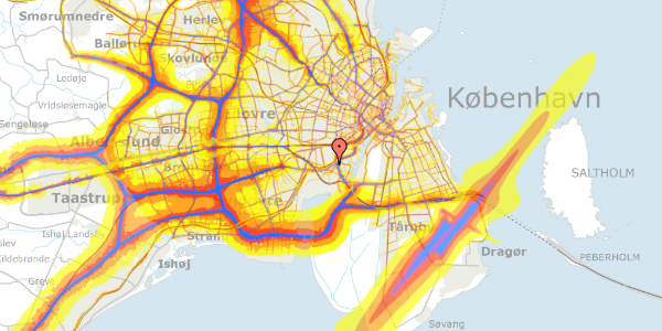 Trafikstøjkort på Hørdumsgade 41, 1. th, 2450 København SV