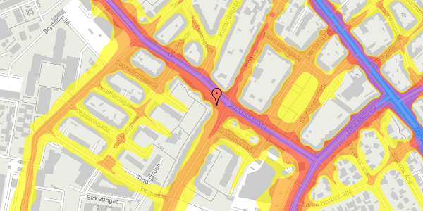 Trafikstøjkort på Hørhusvej 8A, st. th, 2300 København S