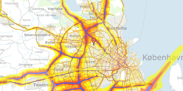 Trafikstøjkort på Hørtoftevej 15, 2700 Brønshøj