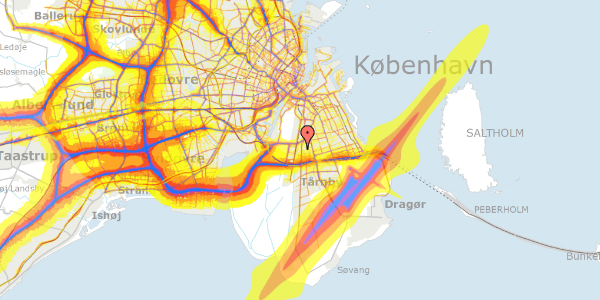 Trafikstøjkort på Høstgildevej 34, st. y, 2300 København S