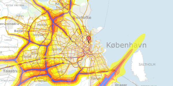 Trafikstøjkort på Høyensgade 11, 2100 København Ø