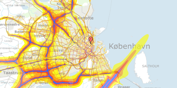 Trafikstøjkort på Høyensgade 25, 2100 København Ø