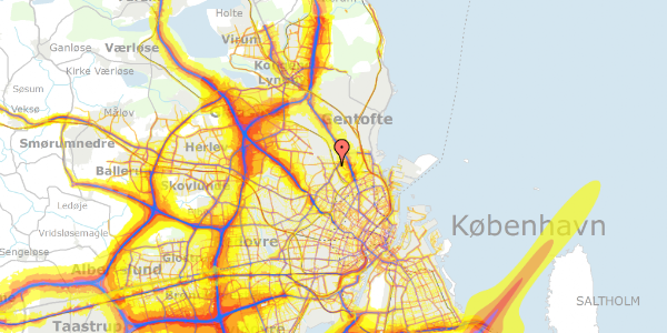 Trafikstøjkort på Håndværkerhaven 20, 1. tv, 2400 København NV