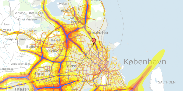 Trafikstøjkort på Håndværkerhaven 22, 2. mf, 2400 København NV