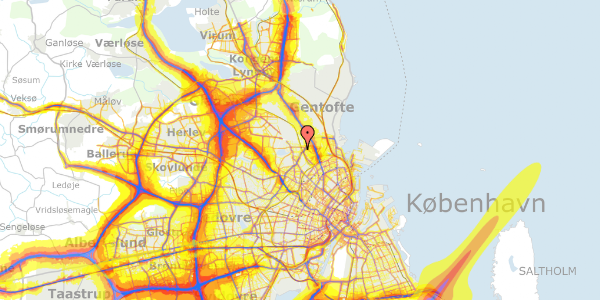 Trafikstøjkort på Håndværkerhaven 49B, st. 26, 2400 København NV