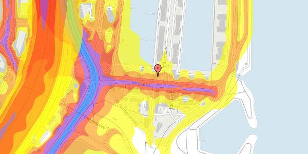 Trafikstøjkort på Indiakaj 7, kl. 34, 2100 København Ø