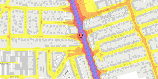 Trafikstøjkort på Ingolfs Allé 1, st. , 2300 København S