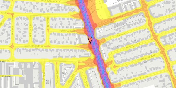 Trafikstøjkort på Ingolfs Allé 2, st. , 2300 København S