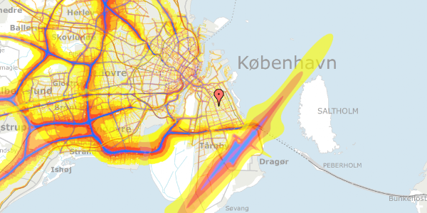 Trafikstøjkort på Ingolfs Allé 21, 2300 København S