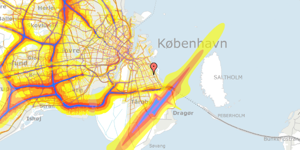 Trafikstøjkort på Iranvej 13, 2300 København S