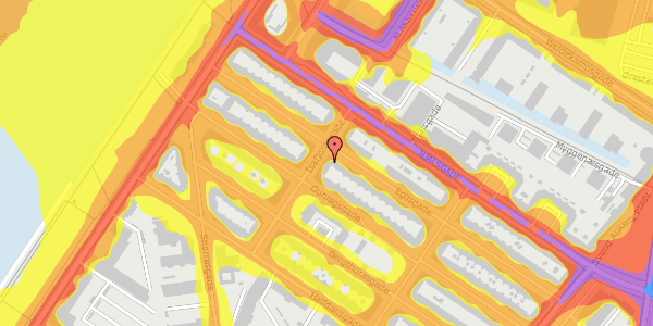 Trafikstøjkort på Isafjordsgade 5, 1. th, 2300 København S