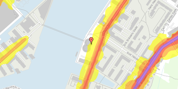 Trafikstøjkort på Islands Brygge 32A, 3. 325, 2300 København S