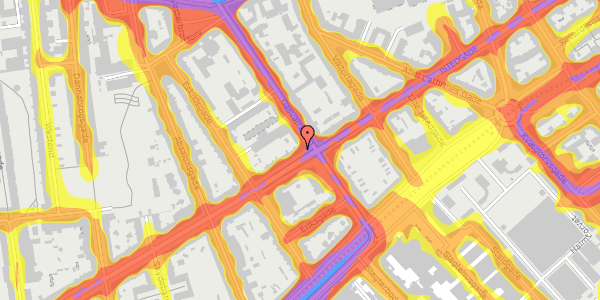 Trafikstøjkort på Istedgade 40B, 1. 2, 1650 København V