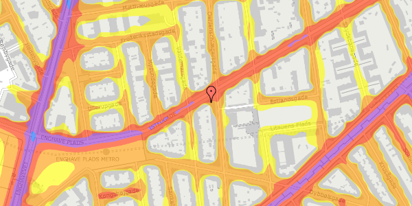 Trafikstøjkort på Istedgade 99, st. 3, 1650 København V