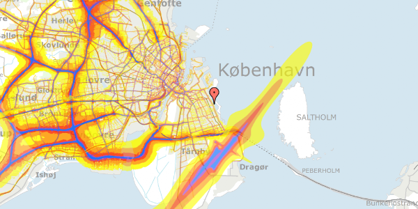 Trafikstøjkort på Italiensvej 65A, 2300 København S