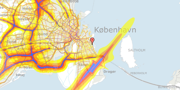 Trafikstøjkort på Italiensvej 66, 1. , 2300 København S