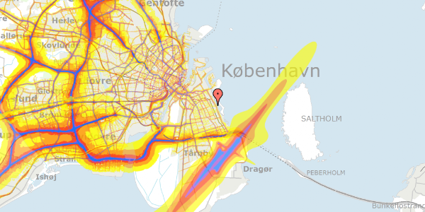 Trafikstøjkort på Italiensvej 74, 2300 København S