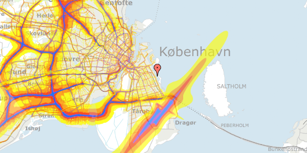 Trafikstøjkort på Italiensvej 75, 2300 København S