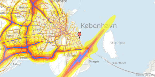 Trafikstøjkort på Italiensvej 76, 2300 København S