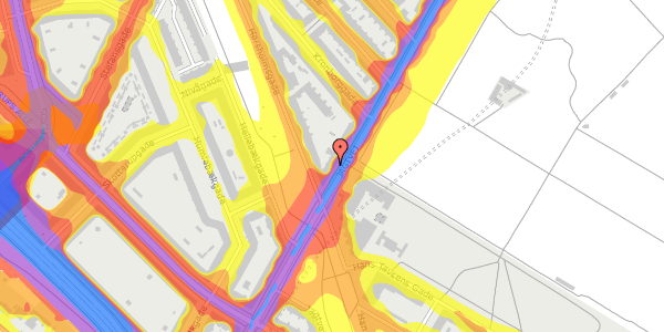 Trafikstøjkort på Jagtvej 25, 3. tv, 2200 København N