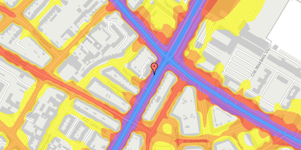 Trafikstøjkort på Jagtvej 141, 3. a, 2200 København N