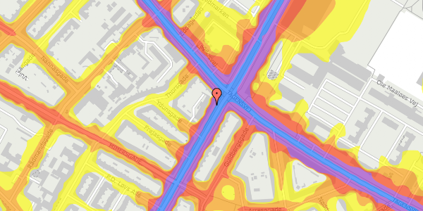 Trafikstøjkort på Jagtvej 145, 2. 4, 2200 København N