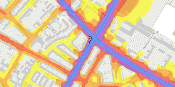 Trafikstøjkort på Jagtvej 145, 4. 3, 2200 København N