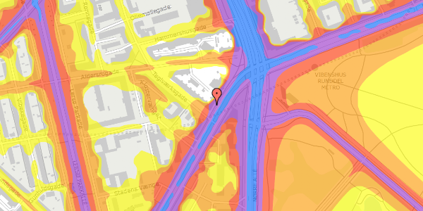 Trafikstøjkort på Jagtvej 167, st. th, 2100 København Ø