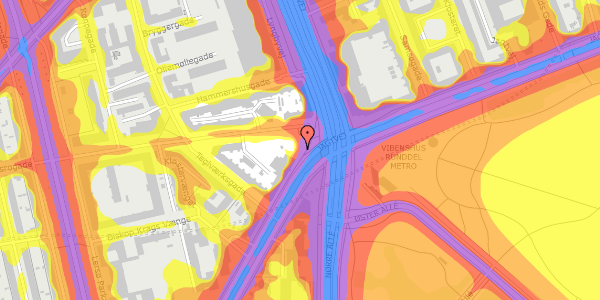 Trafikstøjkort på Jagtvej 171, 1. th, 2100 København Ø