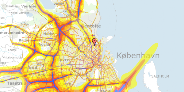 Trafikstøjkort på Jagtvej 177, 3. tv, 2100 København Ø