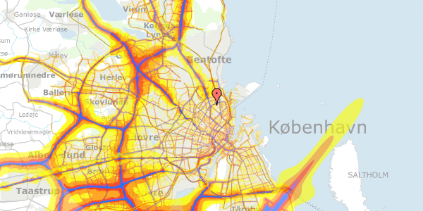 Trafikstøjkort på Jagtvej 177, 4. th, 2100 København Ø