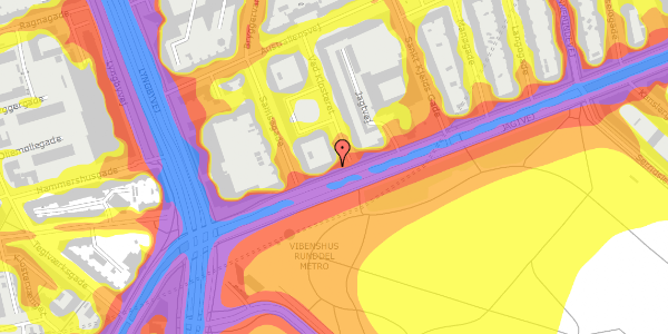 Trafikstøjkort på Jagtvej 181, 2. th, 2100 København Ø