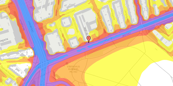 Trafikstøjkort på Jagtvej 183, kl. 3, 2100 København Ø