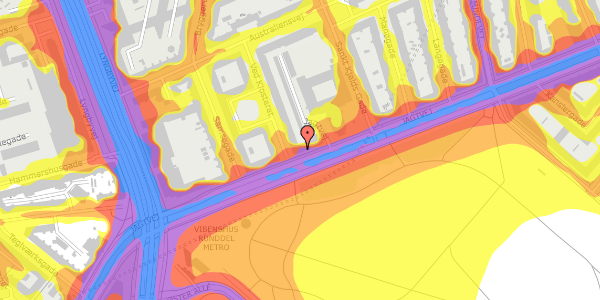 Trafikstøjkort på Jagtvej 183, 1. th, 2100 København Ø