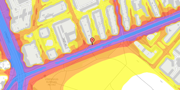 Trafikstøjkort på Jagtvej 185, st. , 2100 København Ø