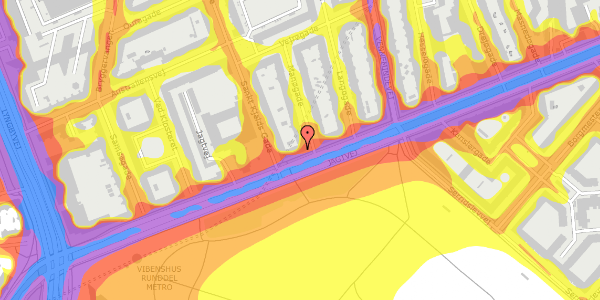 Trafikstøjkort på Jagtvej 187, 1. th, 2100 København Ø