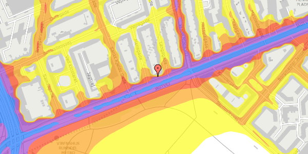 Trafikstøjkort på Jagtvej 189, st. th, 2100 København Ø