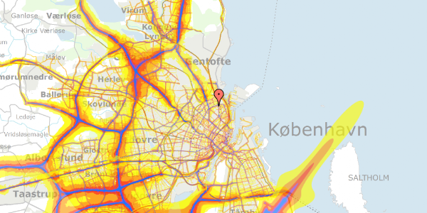 Trafikstøjkort på Jagtvej 191, st. th, 2100 København Ø