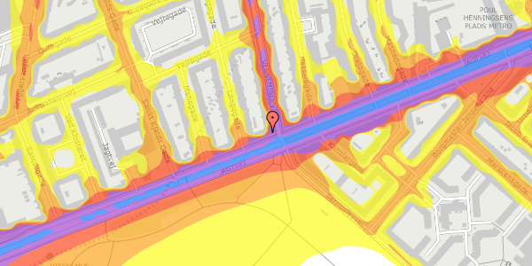 Trafikstøjkort på Jagtvej 195, kl. th, 2100 København Ø