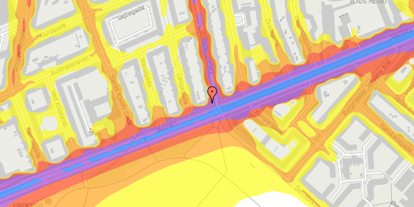 Trafikstøjkort på Jagtvej 195, 1. tv, 2100 København Ø