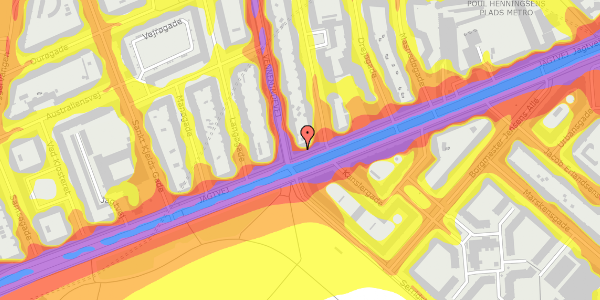 Trafikstøjkort på Jagtvej 197, st. 2, 2100 København Ø