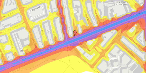 Trafikstøjkort på Jagtvej 199, 2. th, 2100 København Ø